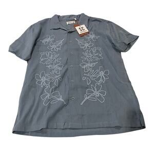 M3-72 SOVEREIGN CODE Men's NWT Cotton Linen Floral Button Up Top Dress Shirt XL
